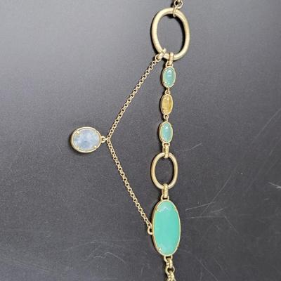 KENNETH COLE GOLD TONED MATTE STONE BRACELET
