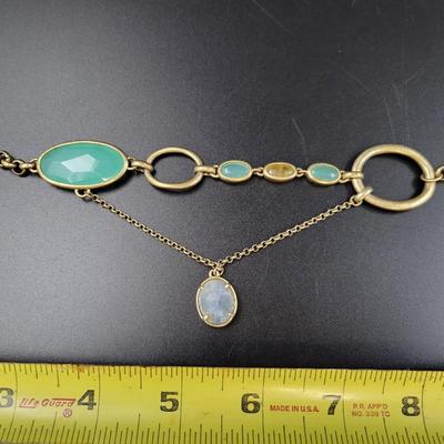 KENNETH COLE GOLD TONED MATTE STONE BRACELET