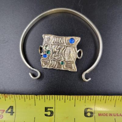 HAND CRAFTED ARTISTIC STAMPED .925 & SIGNED BRACELET
