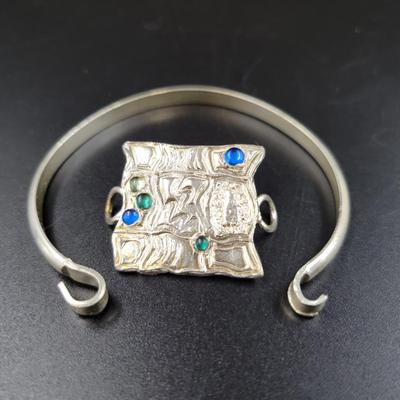 HAND CRAFTED ARTISTIC STAMPED .925 & SIGNED BRACELET