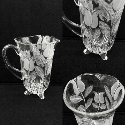 Set Of Three (3) ~ Crystal Glass Vases
