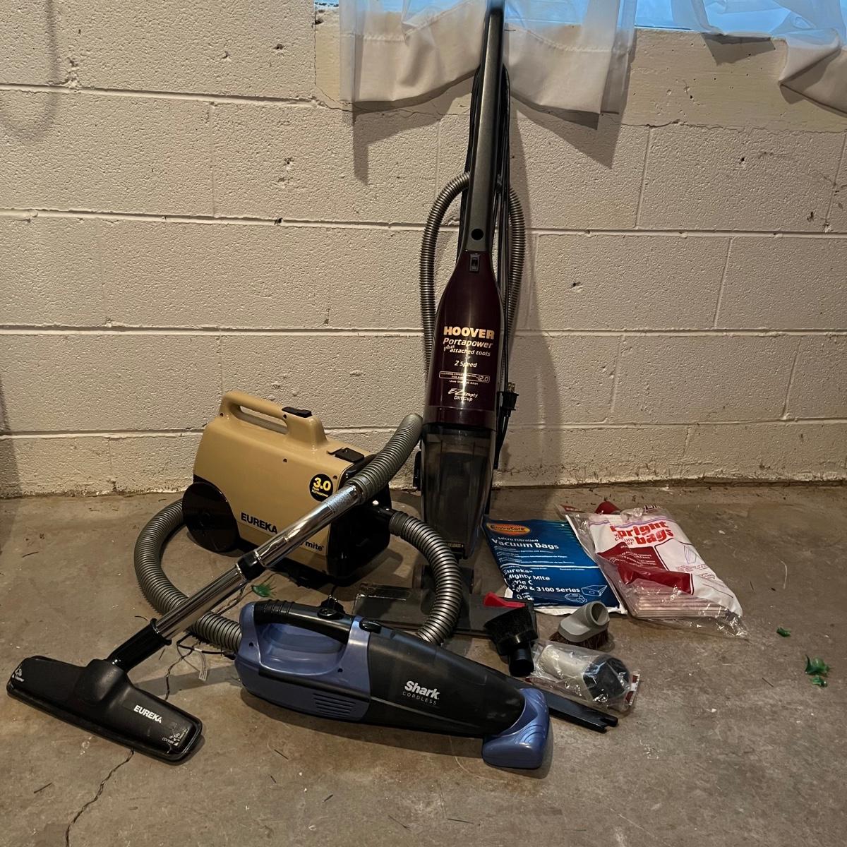 Hoover Portapower, Eureka Mighty Mite, & Shark Cordless Vacuums (SMG