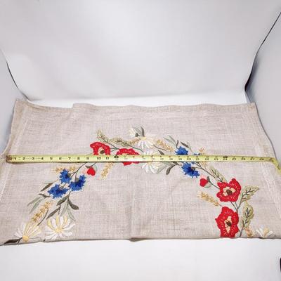 BEAUTIFUL JOBELAN CROSS STITCH LINEN TABLECLOTH MADE IN WEST GERMANY