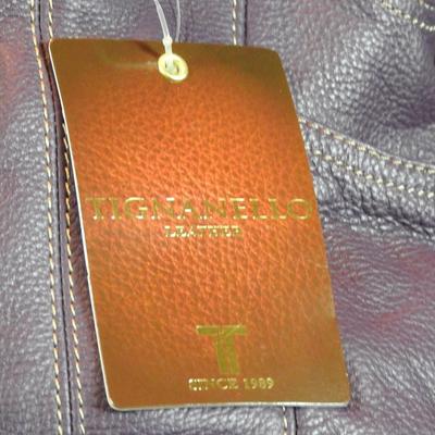 Tignanello purple leather hobo bag