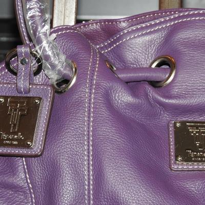 Tignanello purple leather hobo bag