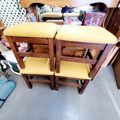 BEAUTIFUL RECOVERED MID CENTURY STOOLS