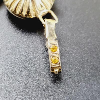 BEAUTIFUL VINTAGE GOLD TONED & AMBER BRACELET