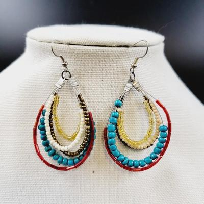 FANTASTIC BEADED HOOP EARRINGS