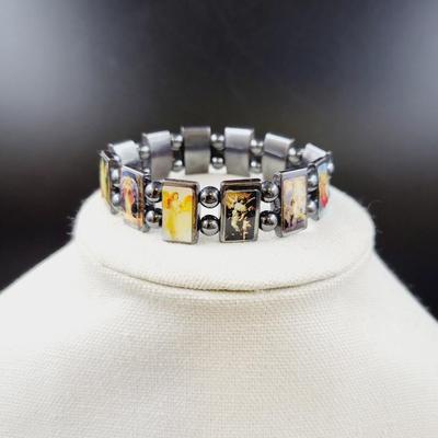 RELIGIOUS HEMATITE STRECH BRACELET