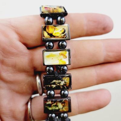 RELIGIOUS HEMATITE STRECH BRACELET