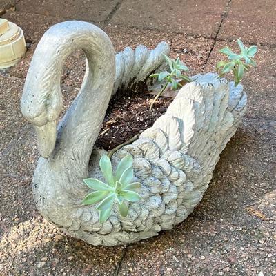 Pair (2) Swan Planters