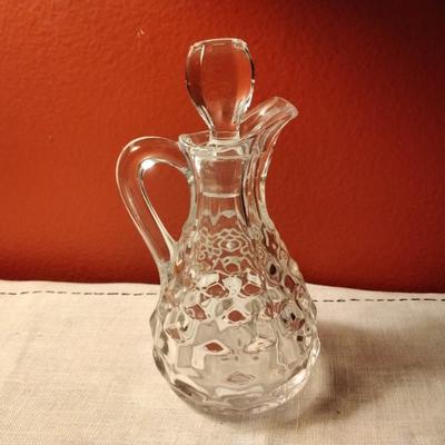 Cruet WIth Perfect Fitting Stopper American Clear by FOSTORIA