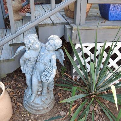 Outdoor yard art cherubs