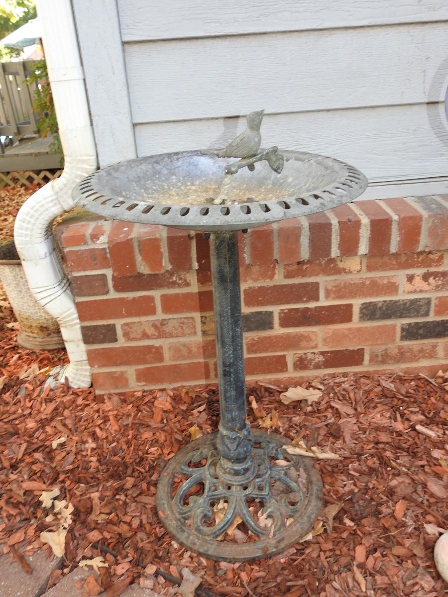Beautiful metal bird bath
