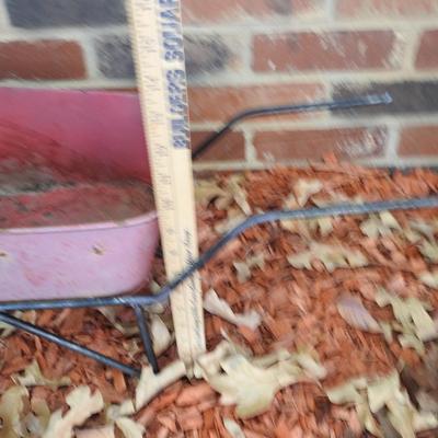 Outdoor yard art wheelbarrow