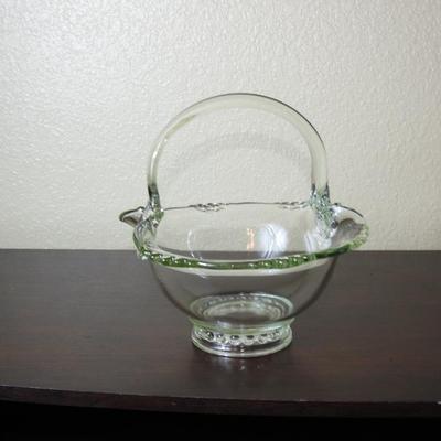 Beautiful candle wick glass basket