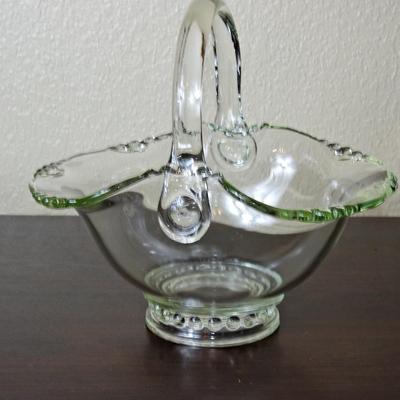 Beautiful candle wick glass basket