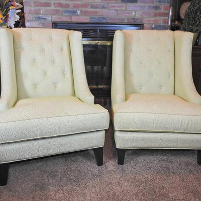 Pair of wingback chairs