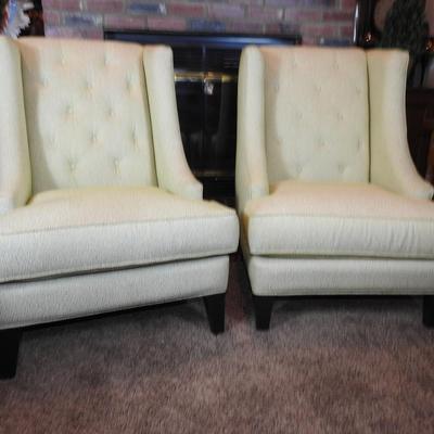 Pair of wingback chairs