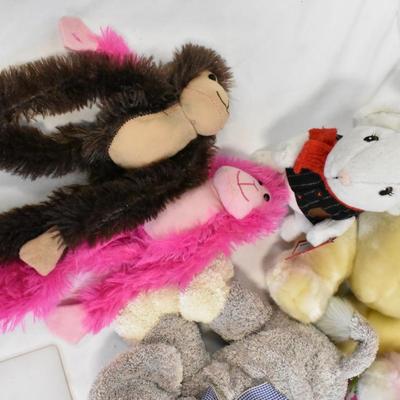 13 Stuffed Animals, Monkeys, Olaf, Easter Bunnies, Dogs