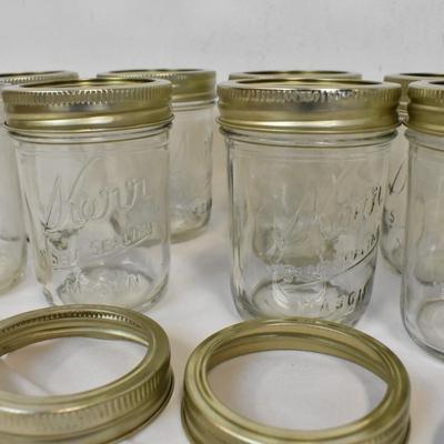 12 Mason Canning Jars, Kerr, Atlas, Golden Harvest,