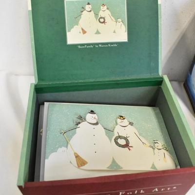 Christmas Gift Boxes and Holliday Cards, 5 Gift Boxes, 3 Boxes of Cards