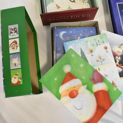 Christmas Gift Boxes and Holliday Cards, 5 Gift Boxes, 3 Boxes of Cards