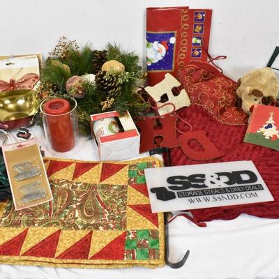Christmas Decor: Holiday Mug, Reindeer, Placemats, Tree Skirt