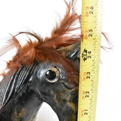 Black Wooden Rocking Horse, Missing Doll?