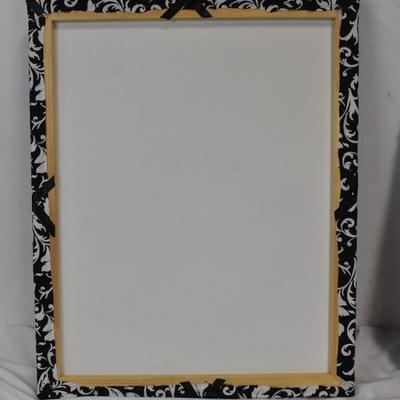 3 Pc Home Decor, 2 Black and White Fabric Wall Panels, Pin Board