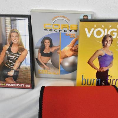 Fitness and Personal Care Items, Workout DVD's, Floor Roller, Back Brace