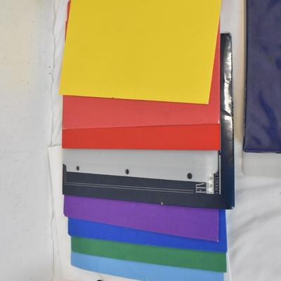 Office Supplies, Wooden Organizer, Folders, Alarm Clock