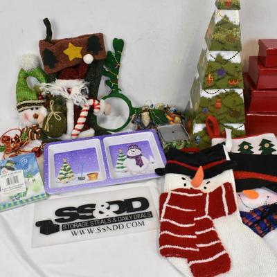 Christmas Lot: Stockings, Gift Boxes, Ornaments