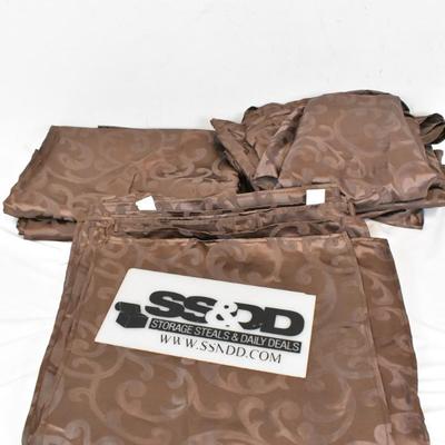 6 Table Cloths, Brown, , 34 Napkins, Two 60"x84" Square, 4 Oval 60" x 84"