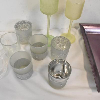 Assorted Candle Holders and Candles, Candles, 6 Small Candle Holders