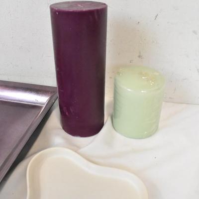 Assorted Candle Holders and Candles, Candles, 6 Small Candle Holders
