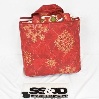 Snowflowers Quilt 86" x 86", With Pillow Cases and Tote Bag