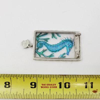 SILVERTONED SEAHORSE PIN