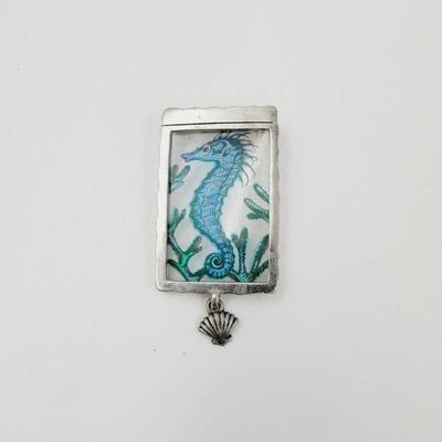 SILVERTONED SEAHORSE PIN