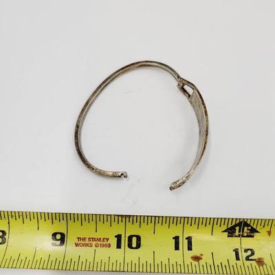 MEXICAN STERLING HINDGED INLAID TURQUOISE BRACELET