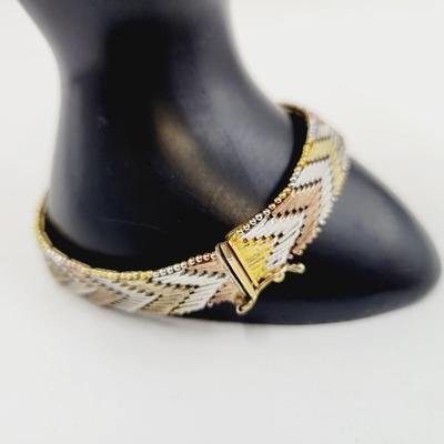 MILOR GOLD OVER STERLING SILVER RICCIO CHAIN BRACELET