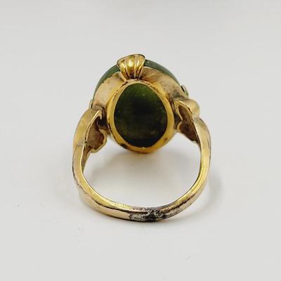 BEAUTIFUL VINTAGE 10K GE JADITE RING