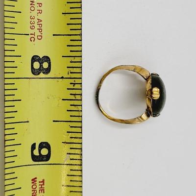BEAUTIFUL VINTAGE 10K GE JADITE RING