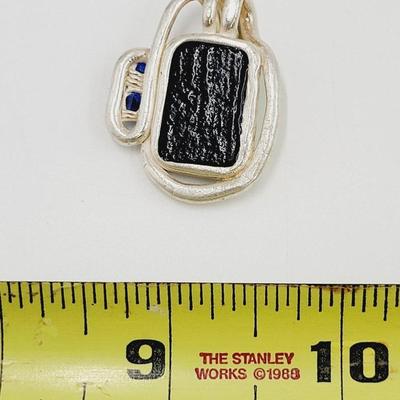 BEAUTIFUL SILVER & GLASS ARTISTIC MULTI COLORED PENDANT