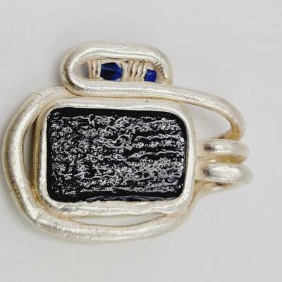 BEAUTIFUL SILVER & GLASS ARTISTIC MULTI COLORED PENDANT