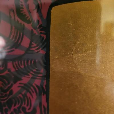 Signed Kimono on Gold Oriental Artwork