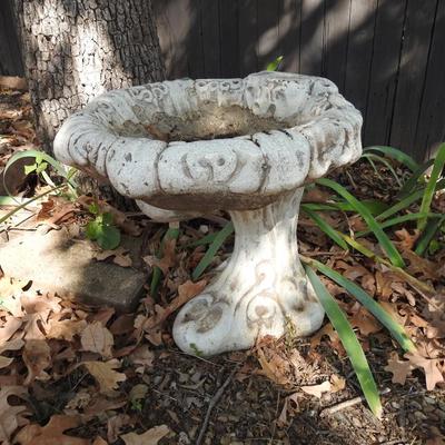 Small concrete bird bath