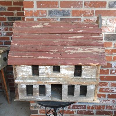 Large rustic yard art bird house