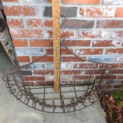 Large metal hanging plant basket
