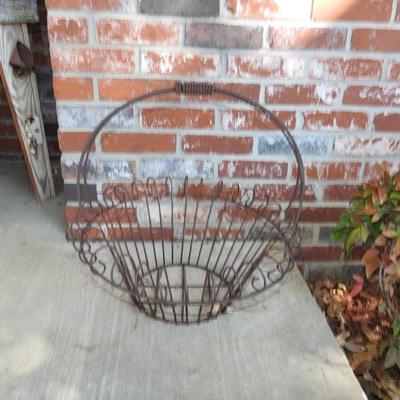 Large metal plant basket
